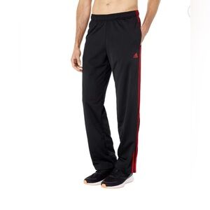 Adidas Men's 3-Stripes Open Hem Track Pants Tricot black and red 4XL TALL NWT